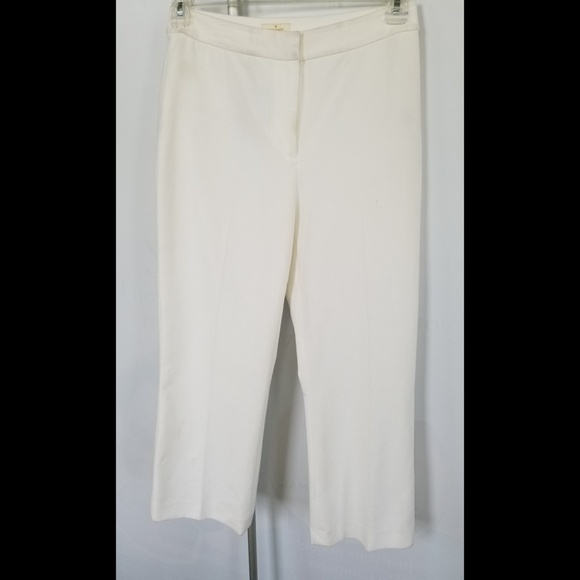 New KATE SPADE White Straight Leg Cropped Pants. - Picture 4 of 6